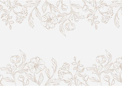 PartyDeco Traversă cu imprimeu floral - Crem 40 x 500 cm Fata de masa