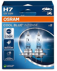  Set 2 becuri halogen H7 Osram Cool Blue Intense 12V 55W, lumina alb rece (120421-1)