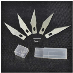  Lame cutter pentru folie si colant, set 5 bucati, varf fin 6 mm (Cod 401001) (100924-4)