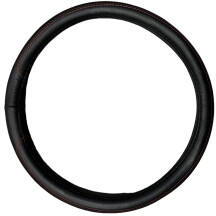  Husa volan din imitatie piele, marimea M (37-38 cm), negru cu cusatura rosie (131123-8)