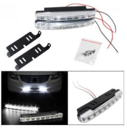  Proiectoare LED DRL Cod 903, 8 LED POWER 6000K cu lupa pentru lumini de zi (TCT-1341)