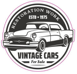  Autocolant TAG Retro Vintage Cars, 13 cm, Oracal (TAG 017/T2) (281022-13)