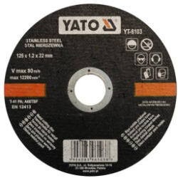  Disc de taiere pentru inox si metal 125x1, 2x22 mm YT-6103 (080223-4)