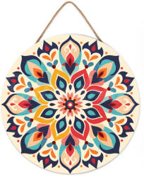 Figured Art Set pictura pe numere rotunda, pe lemn, Mandala florala, O30cm (RFA036)