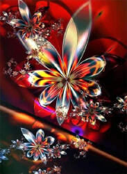 Figured Art Set goblen cu diamante, fara sasiu, Design fractal, 40x50 cm (DP-1178)