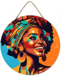 Figured Art Set pictura pe numere rotunda, pe lemn, Regina africana, O30cm (RFA040)