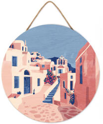 Figured Art Set pictura pe numere rotunda, pe lemn, Santorini, O30cm (RFA054)