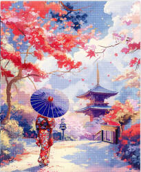 Figured Art Set goblen cu diamante, cu sasiu, Gradina japoneza toamna, 40x50 cm (DP-FA10565-Y)