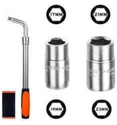  Cheie roata telescopica premium cu 2 capete 17/19 si 21/23 mm, otel 40CR (020225-9)