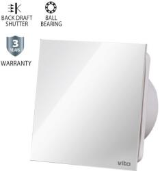 VITO Вентилатор venti-gl100, Φ100мм, стъклен панел, лагер и клапа, бял, 12w - vito (8005230)