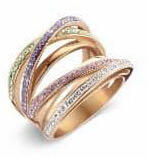  Victoria Rose gold színű színes köves gyűrű (VBNCZ27854)