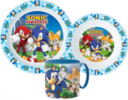  Sonic a sündisznó Adventure étkészlet, micro műanyag szett bögrével 265 ml (JVL33339) - eking