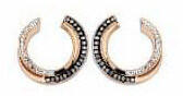  Victoria Rose gold színű fekete, fehér köves fülbevaló (VBNAY07620) - eking