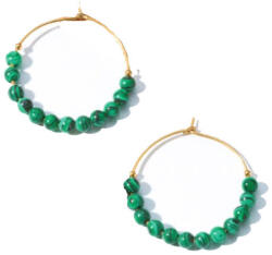  Victoria Arany színű zöld gyöngyös fülbevaló (VBNAB79300) - eking