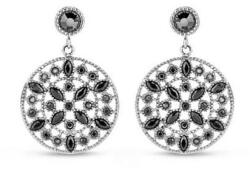  Victoria Ezüst színű fekete köves fülbevaló (VBKAB86500) - eking