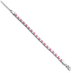  Victoria Ezüst színű rózsaszín mintás karkötő (VBKACA83321) - eking