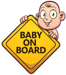  Abtibild auto Baby on Board 18 cm, autocolant Oracal rezistent (TAG 043/T3) (141122-4)