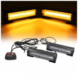  Set 2 proiectoare stroboscopice LED COB portocalii 12-24V, carcasa aluminiu (111022-7)