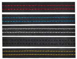  Banda autoadeziva imitatie piele neagra 2 m, cusaturi colorate (BAC2) (061024-12)