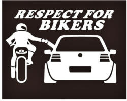  Abtibild auto moto „Respect For Bikers 13x8 cm, rezistent UV/apa, XL-19 (011225-46)