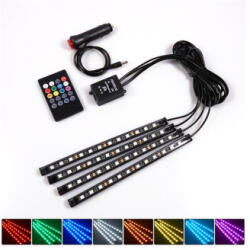  Kit interior LED RGB 12 SMD, 4 benzi 22 cm cu telecomanda (BO1222RGB) (080817-21)