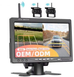  Kit camere auto wireless fata-spate 1080P cu monitor 7 inch, Night Vision, IP68, BSD (101225-3)