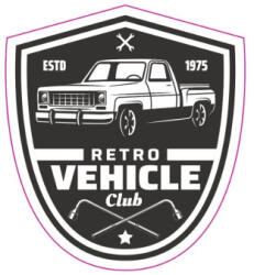 Abtibild auto Retro Vehicle Club din vinil ORACAL, 13 cm, TAG 012/T2 (281022-9)