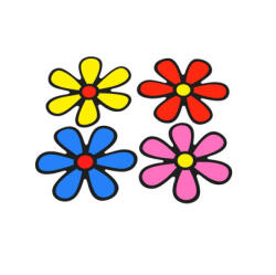  Set 10 abtibilduri floricele 8 cm, colorate, rezistente la apa si UV (TZ-004) (051023-20)