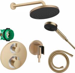 Hansgrohe Set de dus incastrat, bronz periat, cu baterie termostatata, Hansgrohe (Set dus-bronz periat)
