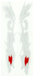 Set abtibilduri Dragon alb reflectorizant 22 x 4 cm, folie cu 2 bucati (080916-14)
