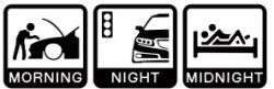  Abtibild decorativ Morning-Night-Midnight, auto/laptop, diverse culori (NDZ-01) (300923-16)