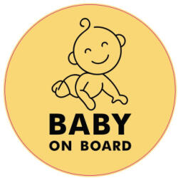 Autocolant auto „Baby on Board rotund, 13 cm, ORACAL (TAG 046/T2) (141122-6)