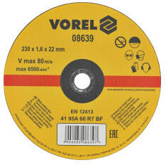 Disc taiere metal Vorel 230x1, 6x22 mm (cod 08639) pentru polizor unghiular (231222-10-1)