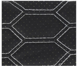  Material imitatie piele pentru tapiterie, model hexagon perforat, negru cu cusatura gri (Y03NG) (040621-59)