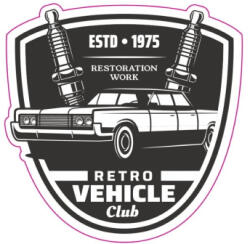  Abtibild auto Retro Vehicle Club din vinil ORACAL, 13 cm (TAG 015/T2) (281022-11)