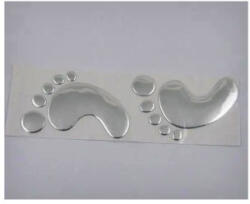  Set abtibilduri auto DOUA TALPI argintiu, relief 3D, 2 buc (DZ-68) (TCT-4596)