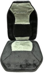  Set 2 huse scaune auto fata pufoase, universale, Negru-Gri/Negru-Albastru (291123-11)