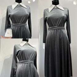 Modi style Rochie din catifea gri-Xl