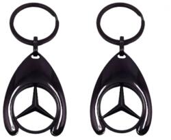  Set de doua brelocuri de chei DEPOX®, Mercedes, 7.5 cm, metal, negru (2080195 - 0307)