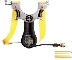  Praștie de precizie multifuncțională cu laser, DEPOX®, metal cu vizor optic, 2 elastice de rezervă, 11 cm, negru (2074848 - 0235)