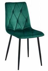 ARTOOL Scaun bucatarie/living, Artool, Libra, catifea verde, picioare metal negru, 44x40x88.5 cm (3836_1)