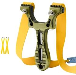  Praștie multifuncțională, DEPOX®, metal, 2 elastice de rezervă, verde, 11 cm (2111270 - 0349)
