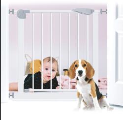 EcoToys Poartă de siguranță reglabilă pentru copii și animale, 74-132 cm lățime, înălțime 77 cm, montare prin presiune (fără găurire) (SG-012-W-132)