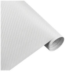  Folie carbon 3D alba 1, 5 m x 1 m cu tehnologie anti-bule (CF-10W) (TCT-824)