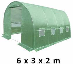ProCart Solar tip tunel pentru gradina 6x3x2 m, folie PE 140 g/mp UV4, 8 ferestre (G2103)
