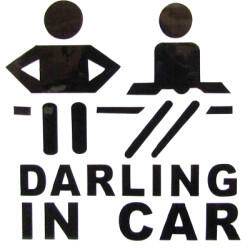  Abtibild auto „Darling in Car negru, cod DZ-61 - sticker amuzant (TCT-4551)