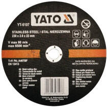  Disc de taiere metal si inox Yato YT-6107, 230x2x22 mm pentru polizor (230925-2)