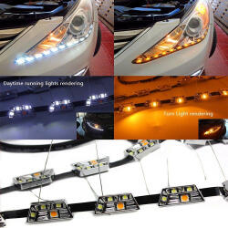  Banda LED DRL premium L1, 52 cm, alb DRL si galben semnalizare (set) (TCT-5495)