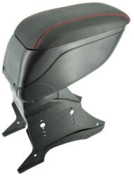  Cotiera auto universala cu baza metalica, negru cu cusatura rosie (48014) (TCT-5433)