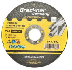  Disc flex pentru taiat si polizat inox T41 125x2, 0x22, 23 mm Breckner BK77193 (231222-15)